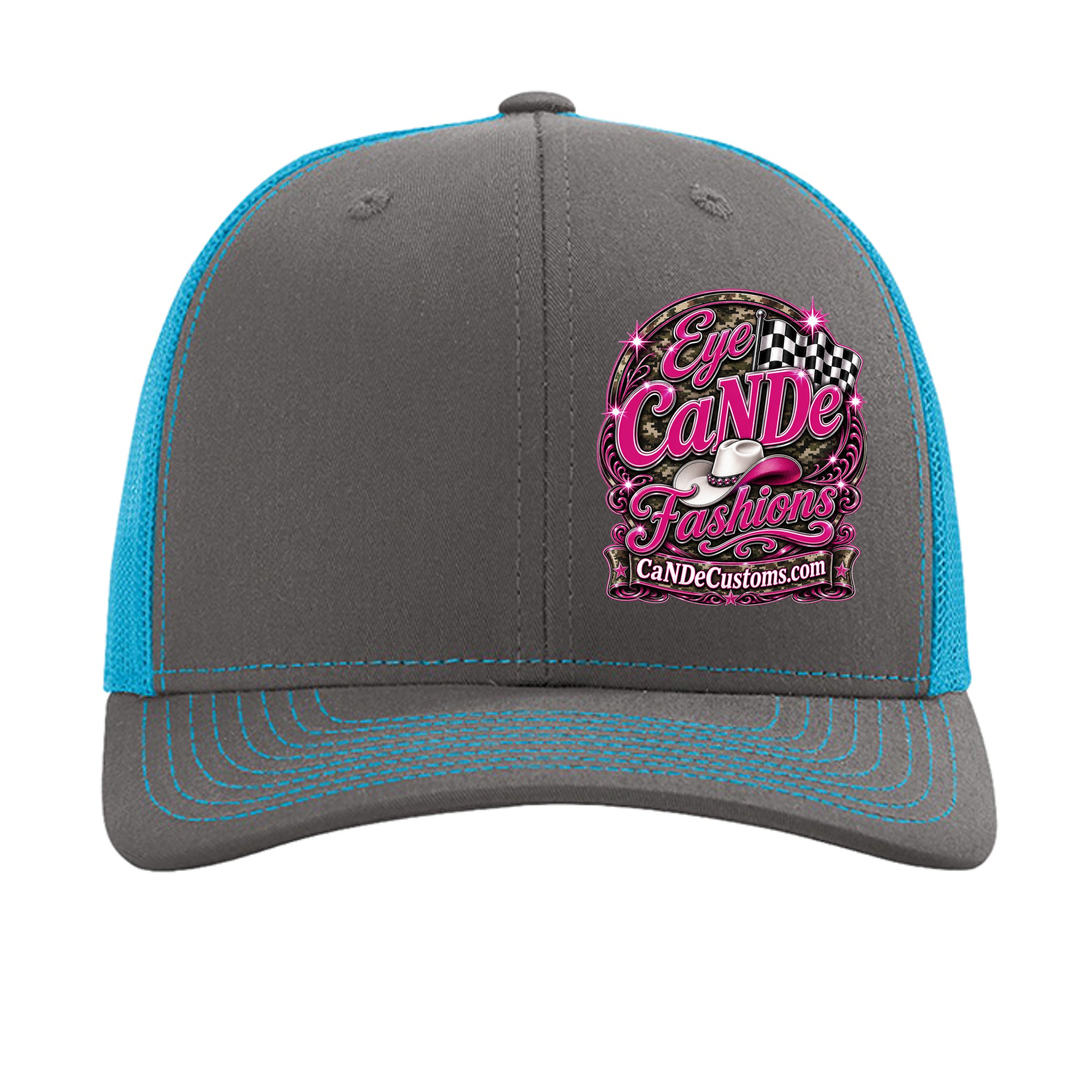 Charcoal/ Neon Blue - 112 - FRONT